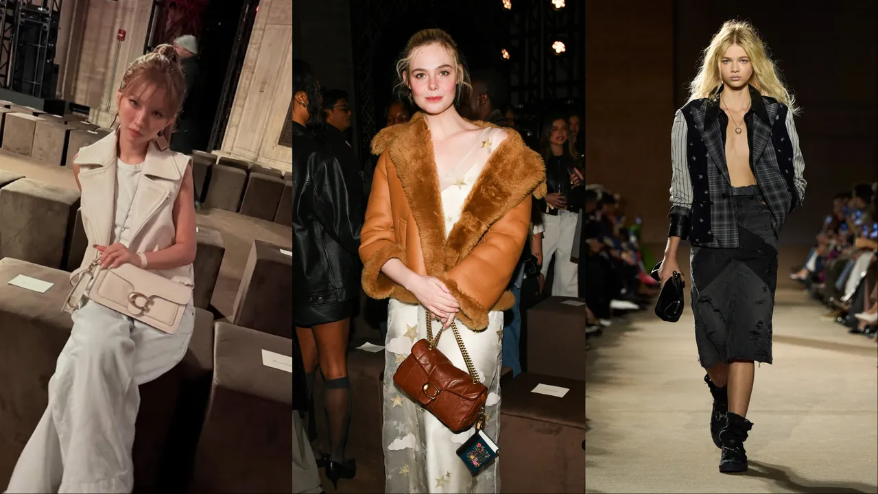 田小娟（左）、艾兒芬妮（右）出席COACH 2026秋冬大秀。翻攝田小娟IG、品牌提供