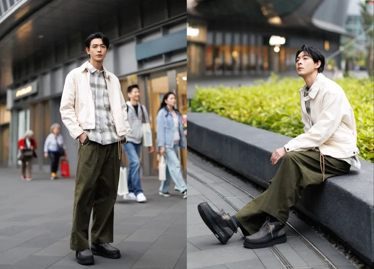 連晨翔演繹Clarks「 Wallabee FTR GTX 」休閒靴低調風格，日常出行也時髦有型。品牌提供