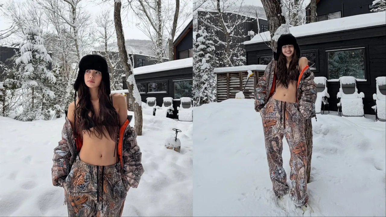 Lisa的羽絨外套其實是潮流服飾NOCTA與Nike、銀飾品牌Chrome Hearts的三方聯名。翻攝Lisa IG