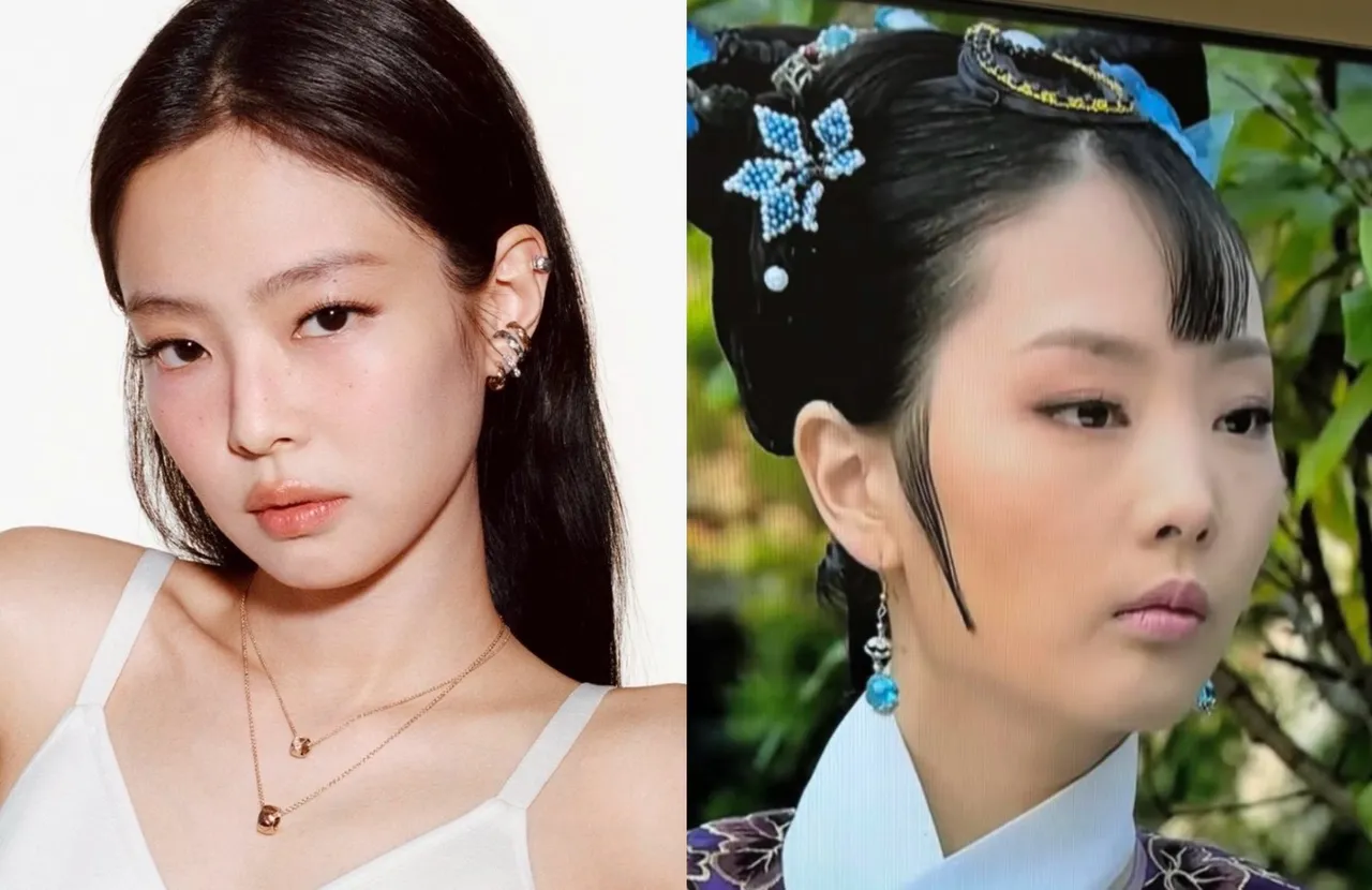 中國演員崔漫莉（右）飾演的余答應，被網友認為撞臉Jennie。右圖翻攝Threads、左圖翻攝Jennie IG