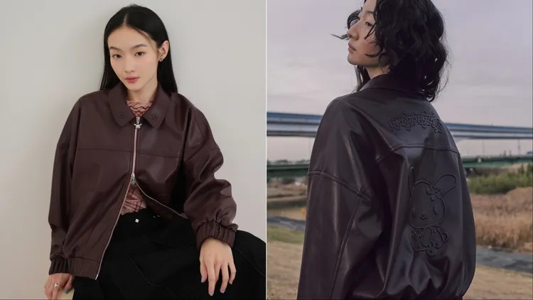 花小兔 × mini matters花小兔壓紋皮外套，2580元。品牌提供