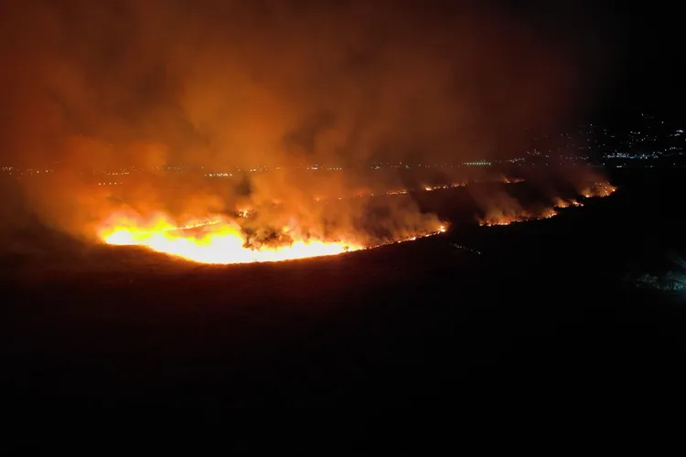 雜草大火延燒速度相當驚人。消防局提供