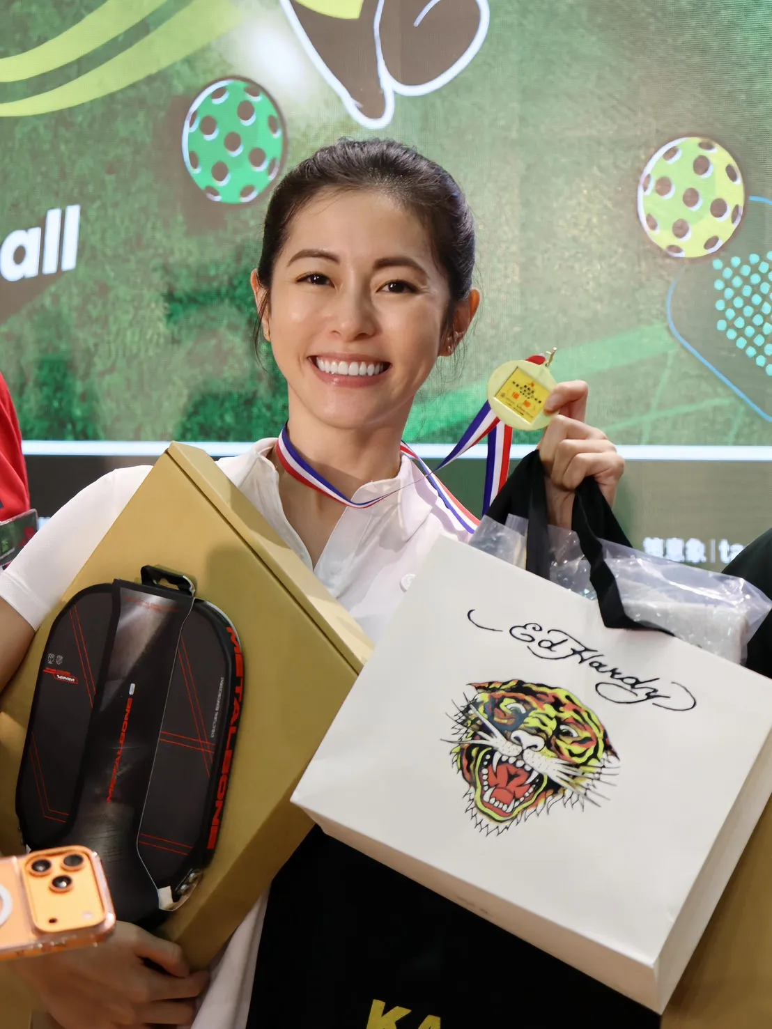 任容萱參加匹克球明星賽獲勝。任容萱提供