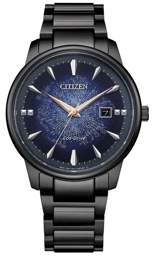 CITIZEN「銀河宙光」限定對錶BM7595-89M錶款，1萬3900元。品牌提供
