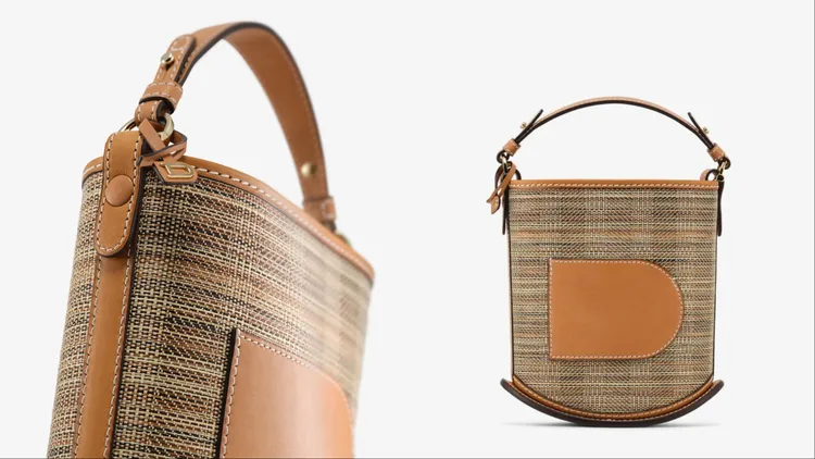 Delvaux Pin Mini Bucket Strap Cavale茶色，13萬9400元。品牌提供