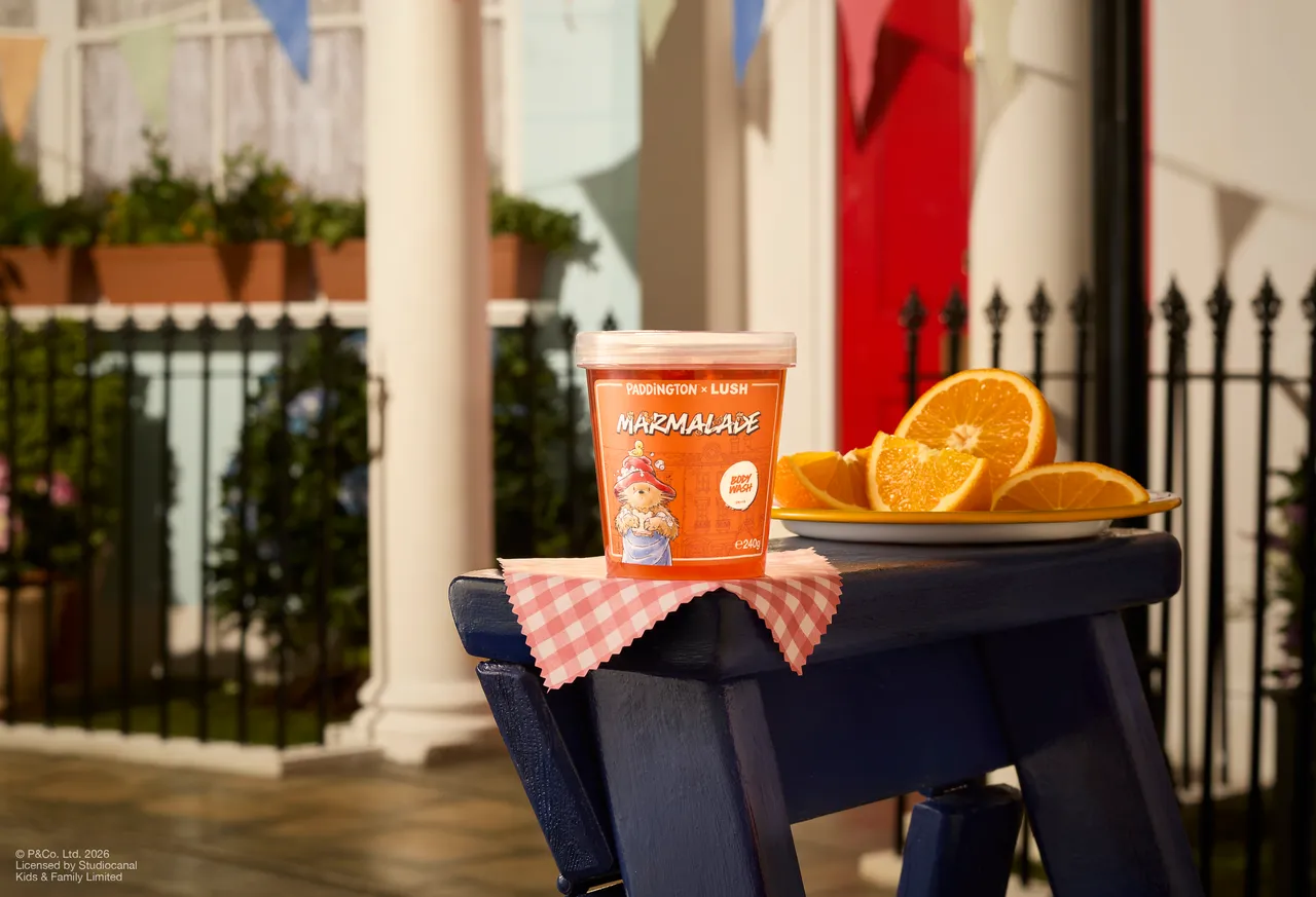 Paddington x LUSH橘子果醬沐浴露，95g／550元、225g／1100元。品牌提供