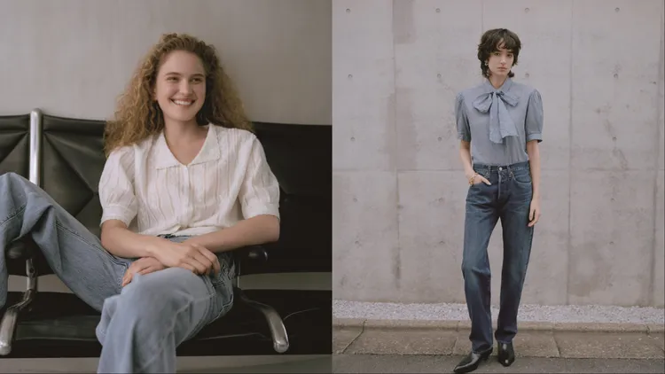 女裝也以輕盈透膚材質替丹寧造型增添女性柔美。品牌提供