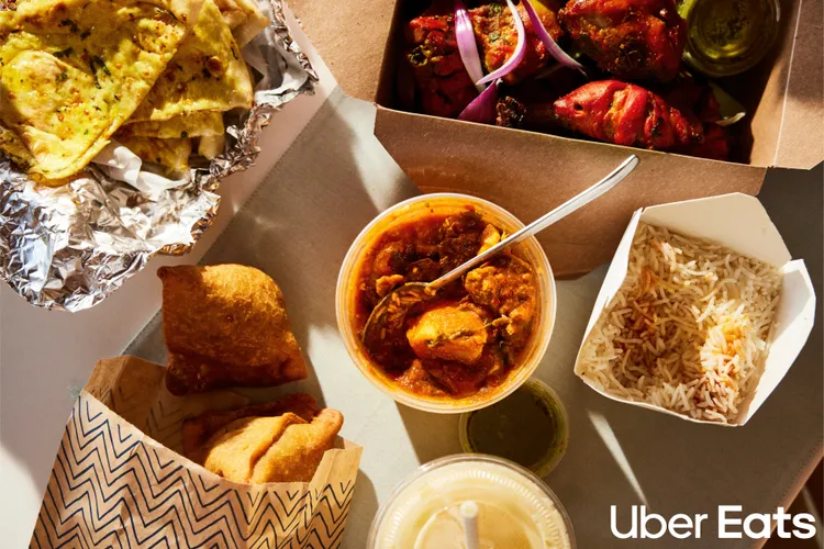 春節期間美食外送「印度料理」出現34.71%成長幅度。Uber Eats提供