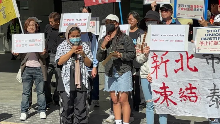 移工出面控訴資方不平對待。江孟謙攝