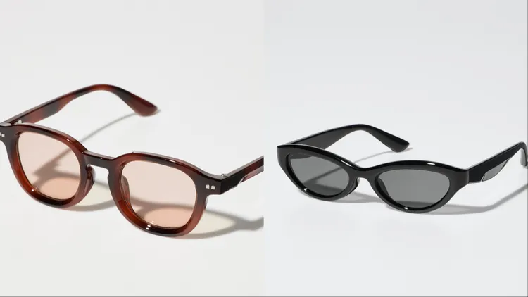 UNIQLO威靈頓太陽眼鏡（左）、窄鏡框太陽眼鏡（右），各590元。品牌提供