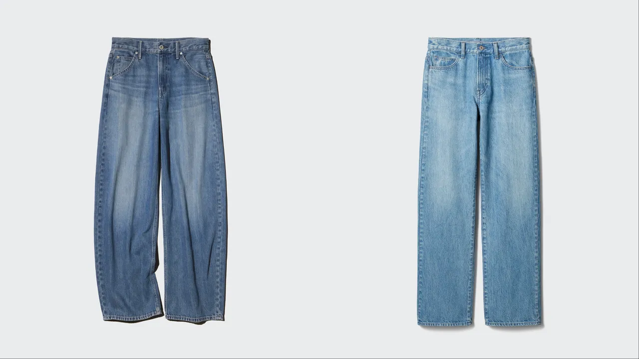 UNIQLO女裝繭型牛仔褲（左）、直筒牛仔褲（右），各1290元。品牌提供