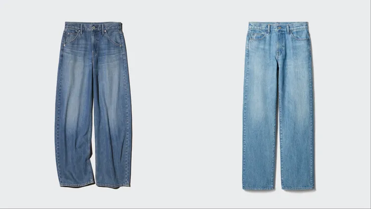 UNIQLO女裝繭型牛仔褲（左）、直筒牛仔褲（右），各1290元。品牌提供