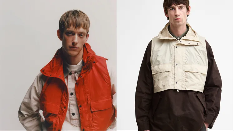 Transport罩衫休閒外套主外套採用套頭式結構與Oversized輪廓，並以短版背心疊搭出前衛層次感。品牌提供