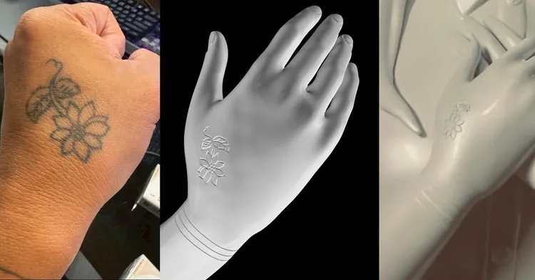 大S雕像的右手背刻著一朵她與具俊曄共同擁有的小花。翻攝李承道IG