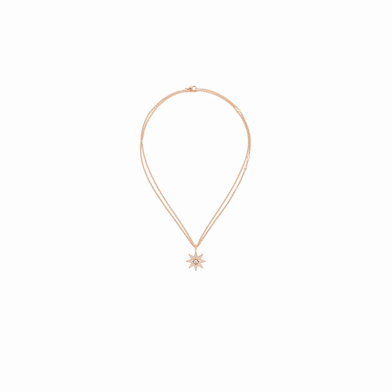 Étoile des Vents玫瑰金鑲鑽徽章項鍊，49萬5000元。品牌提供