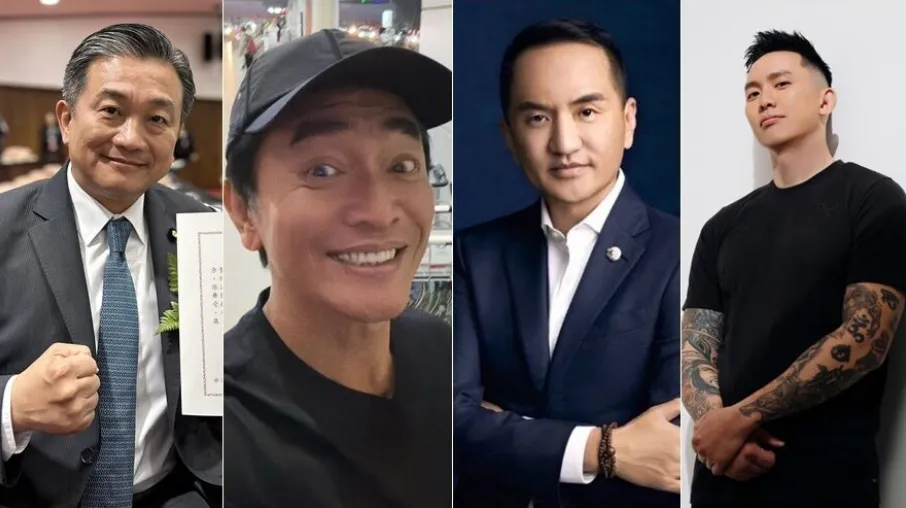 劉怡萱20年情史超精彩，高矮胖瘦來去自如。翻攝自王定宇、常如山、吳宗憲、黃育仁臉書