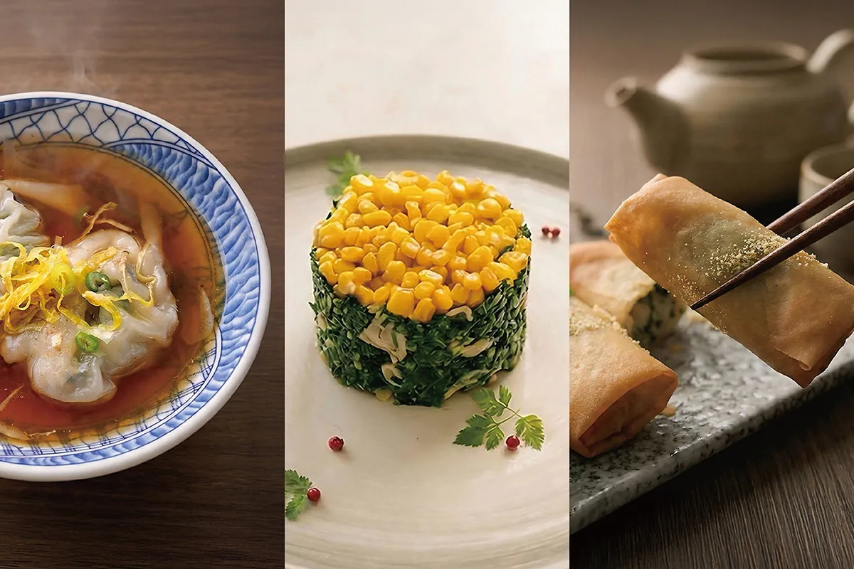 醉月樓春季限定「春薺正當時」，以薺菜入饌，呈現江南春季點心與前菜的清雅風味。台南遠東香格里拉提供