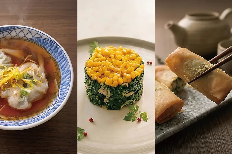 醉月樓春季限定「春薺正當時」，以薺菜入饌，呈現江南春季點心與前菜的清雅風味。台南遠東香格里拉提供