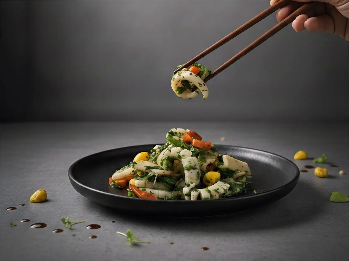 「薺菜炒目魚鮮筍」，以清爽快炒手法，呈現春季時令食材的鮮活層次。台南遠東香格里拉提供