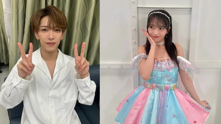 網友爆料「ACEes」深田龍生（左）和「AKB48」向井地美音同居。翻攝IG