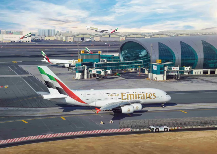 目前包含阿聯酋航空、卡達航空、阿提哈德航空已陸續宣布停飛或航班調整。示意圖由阿聯酋航空提供