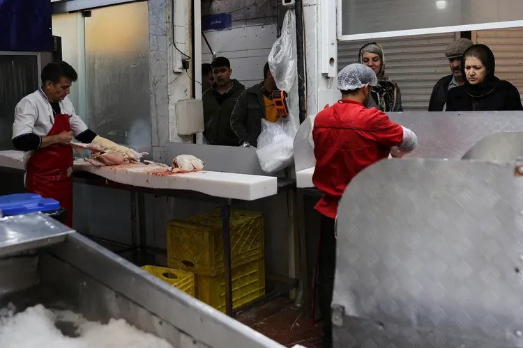 德黑蘭市集的肉店。路透社