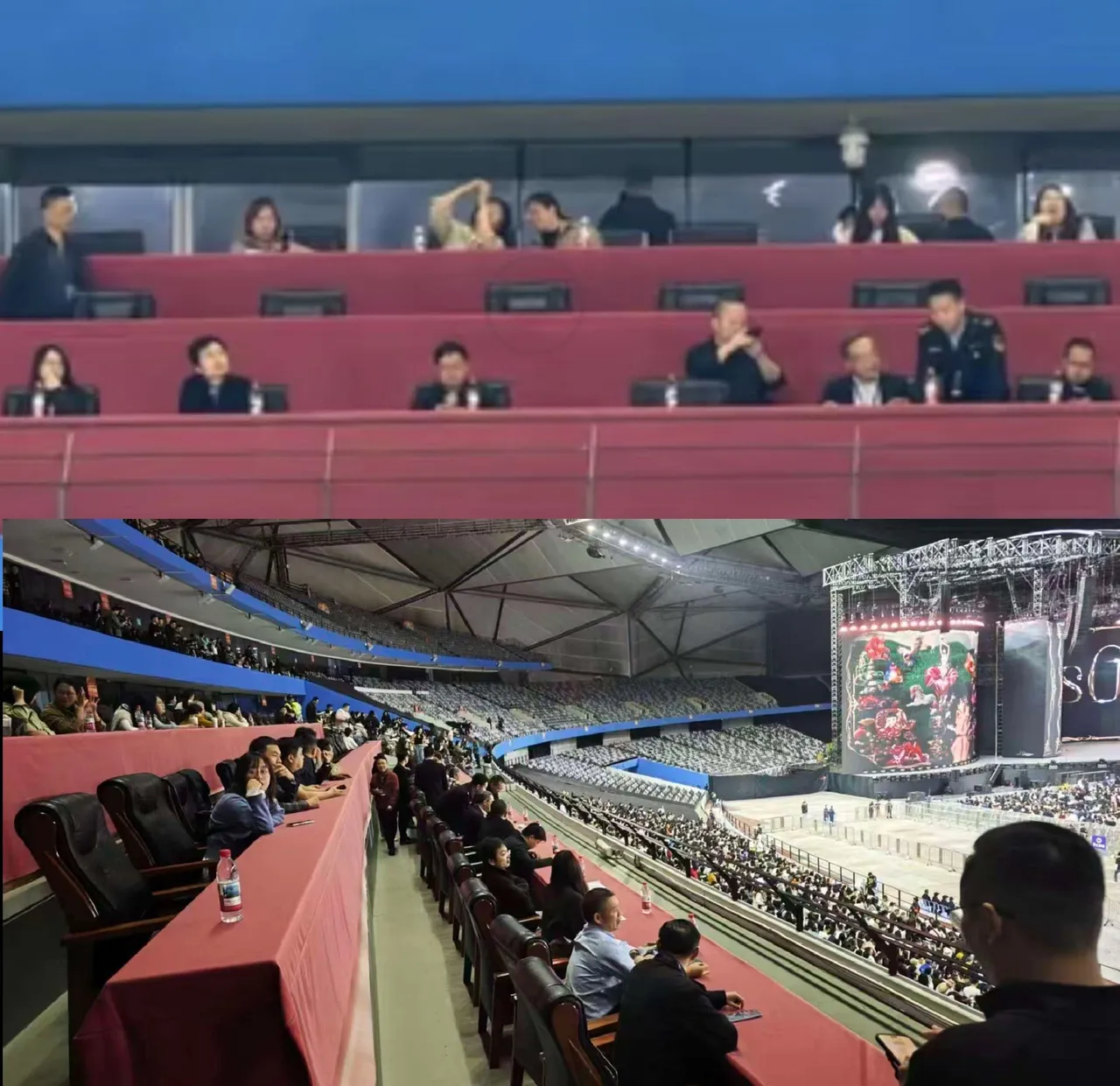 蔡依林深圳演唱會包廂區坐了兩排官員監督。翻攝微博