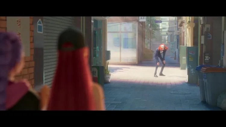 康納歐布萊恩跑進《Kpop獵魔女團》畫面。翻攝Disney+