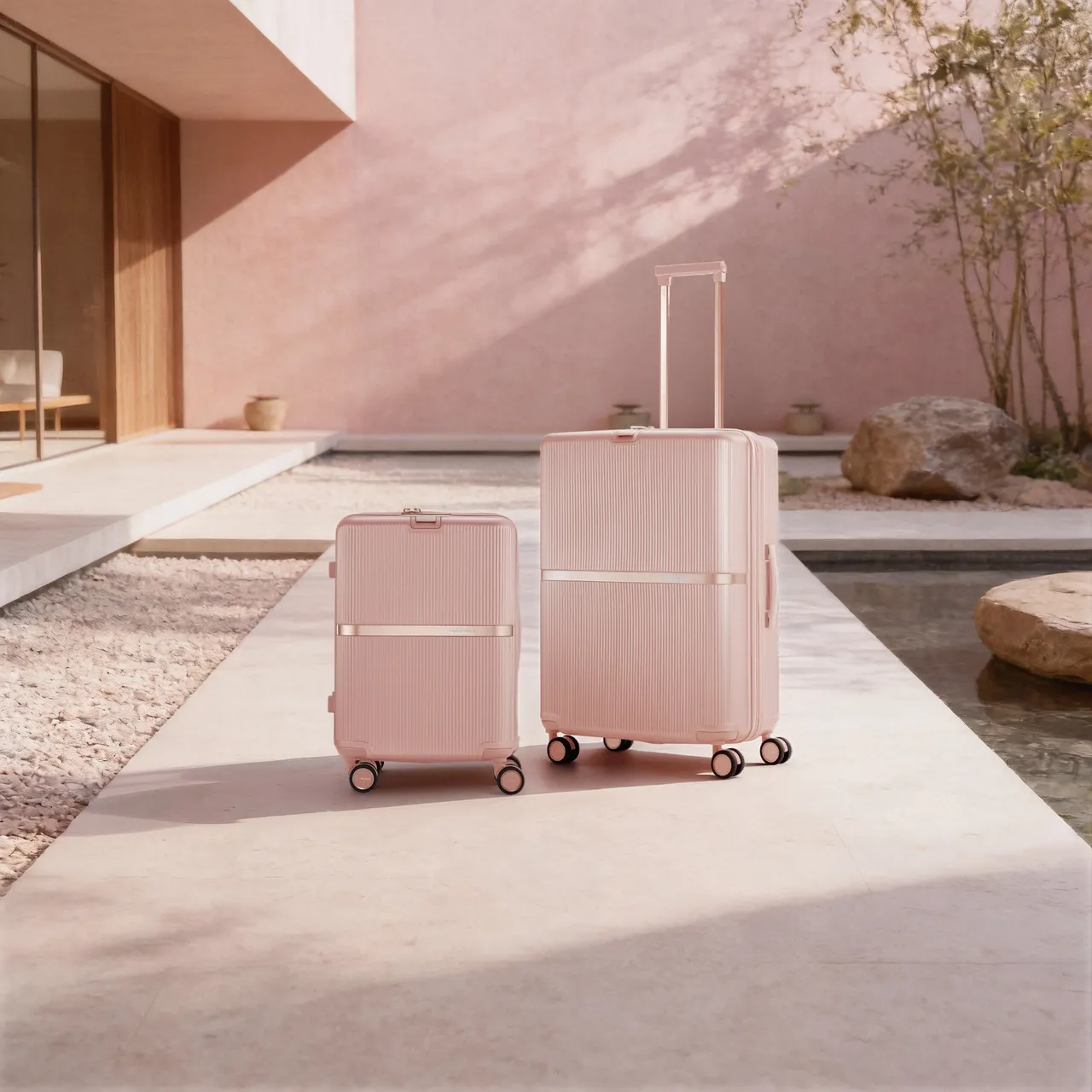 Samsonite MINTER新作首推浪漫滿點的櫻花粉箱款。品牌提供