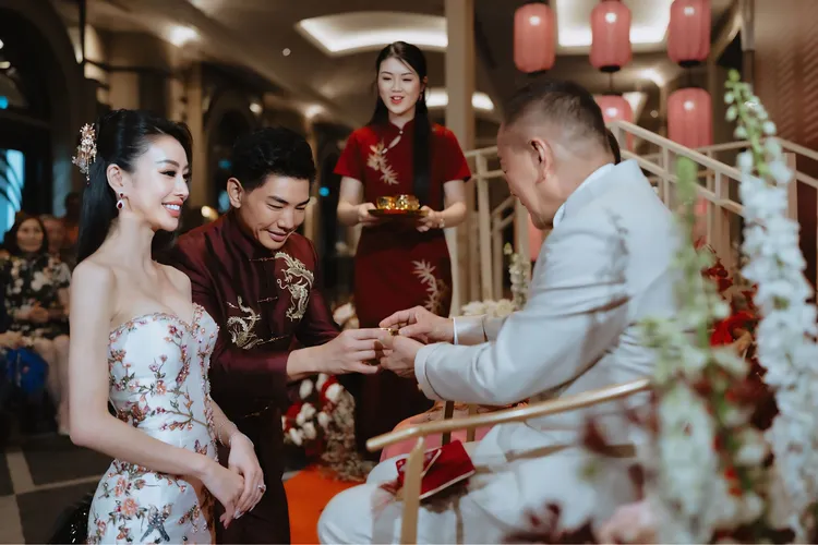 孔令奇以中式婚宴迎娶老婆陳銘君。孔令奇提供