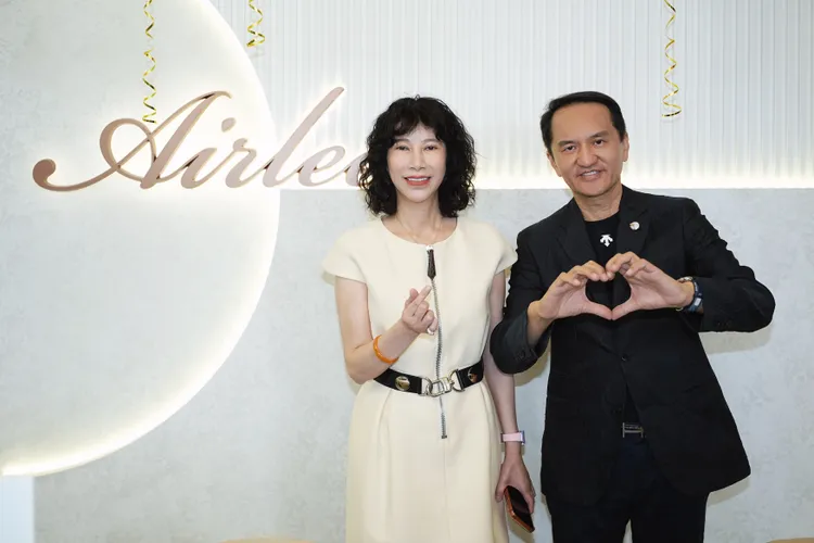 愛爾麗集團董事長劉貞華（左）與總裁常如山。彭欣偉攝影