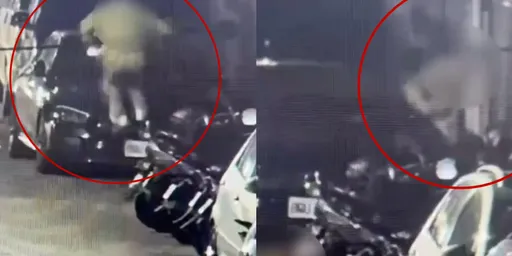 車庫被擋怒變「街頭暴徒」！　名導柯一正蹬跳狠砸賓士車畫面曝　