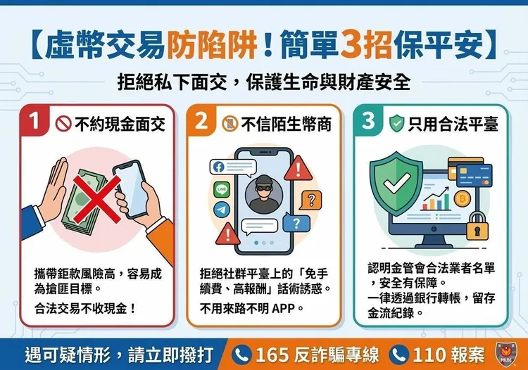 虛擬貨幣交易保平安三招。翻攝畫面