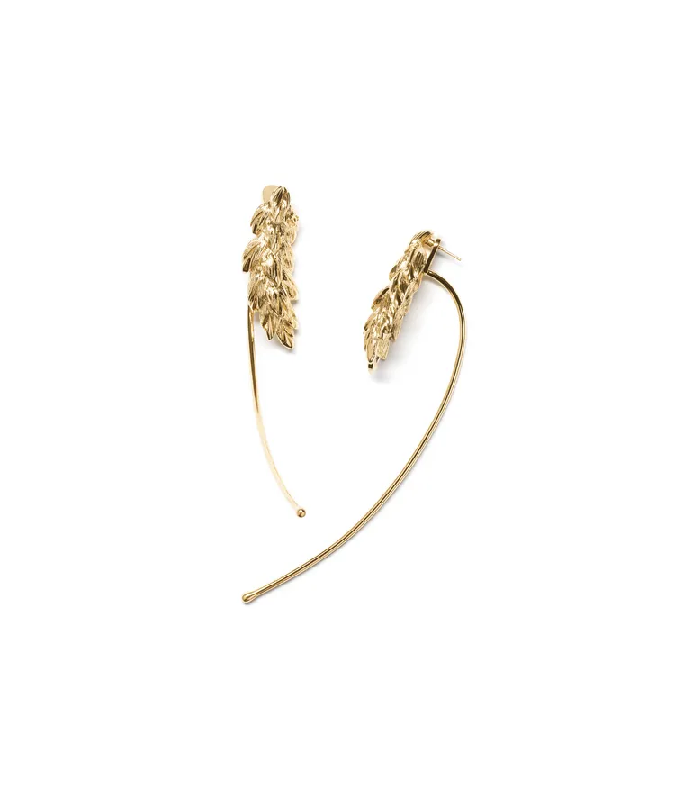 金色麥穗造型耳環。品牌提供