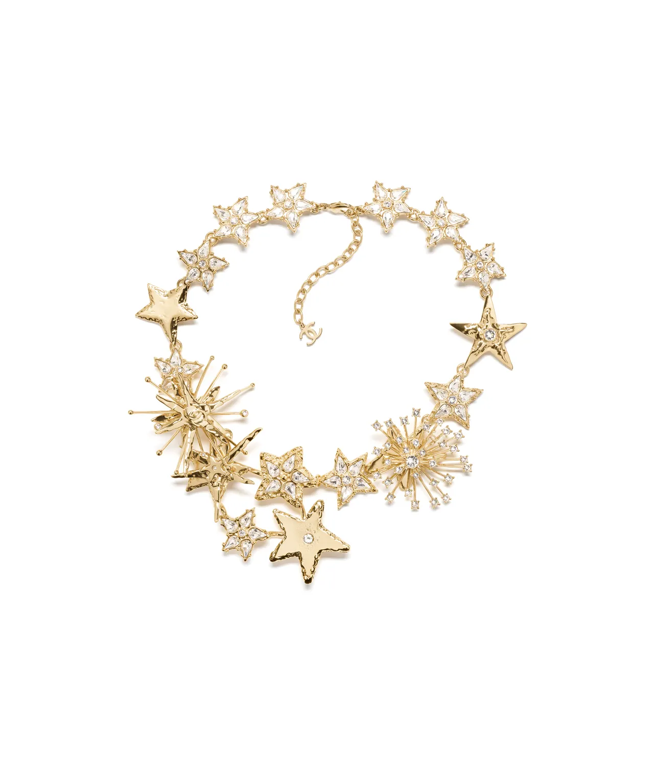 金色彗星造型鑲以水晶項鍊。品牌提供