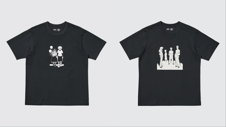 UNIQLO MANGA 100集英社100周年系列《獵人》印花T恤（左）、《幽遊白書》印花T恤（右），各490元。品牌提供