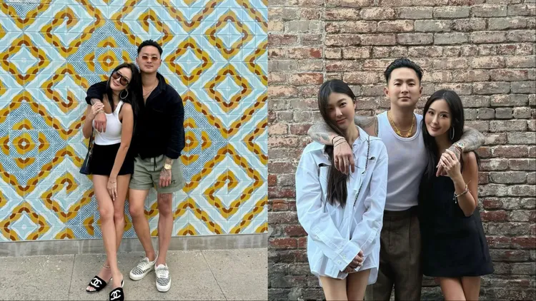 孫芸芸、姊姊孫瑩瑩（右圖左）、弟弟孫智宏（左圖右、右圖中）在澳洲見面。翻攝孫芸芸IG