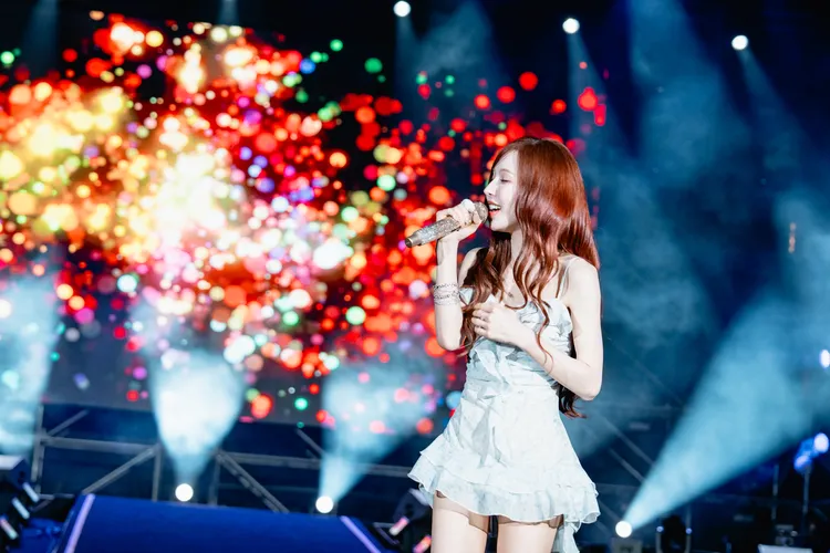 Wendy唱到最後捨不得下台。讀者提供