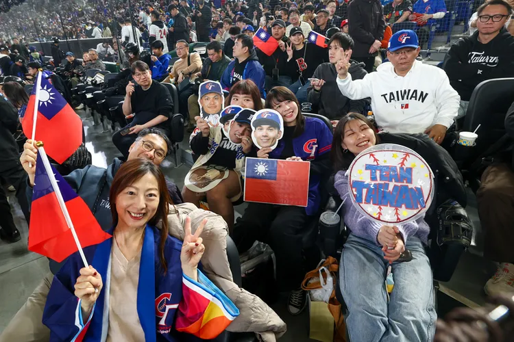 熱情的台灣球迷。中央社