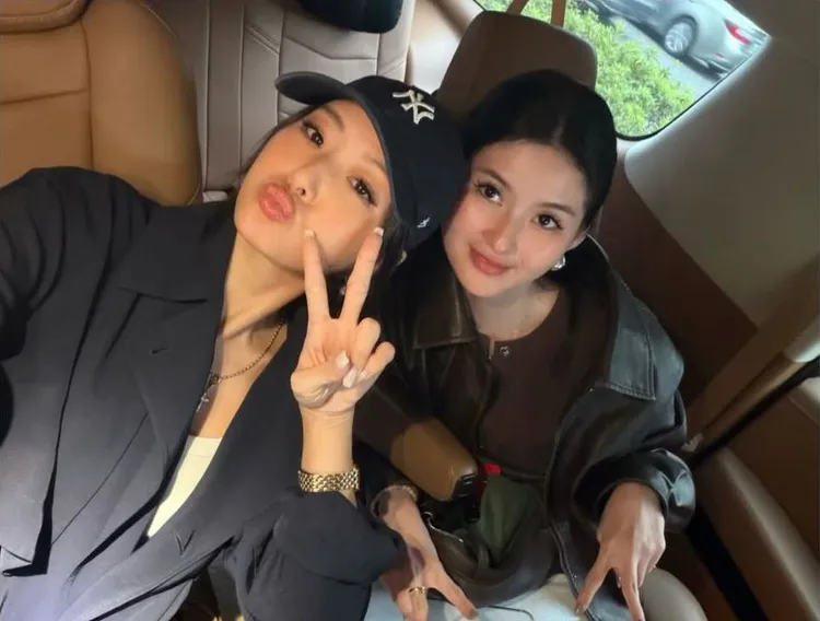 網友鼓勵廖思惟（右）曝光媽媽孫芸芸照顧孫女的畫面。翻攝孫芸芸IG