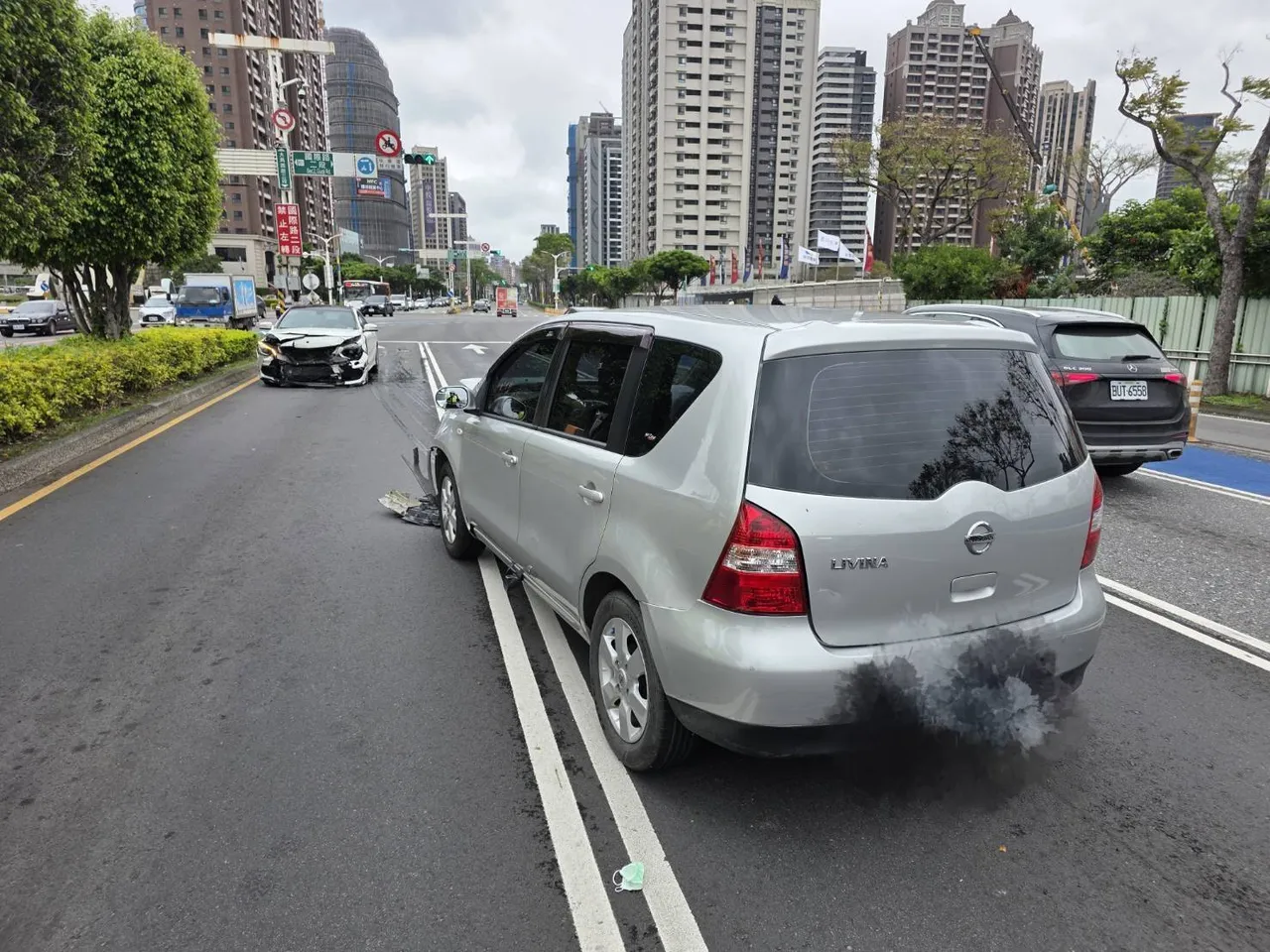 車禍現場。桃園警分局提供