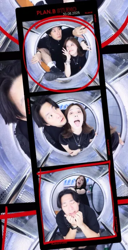 李伯恩與曾允柔一起做鬼臉笑鬧。翻攝李伯恩IG