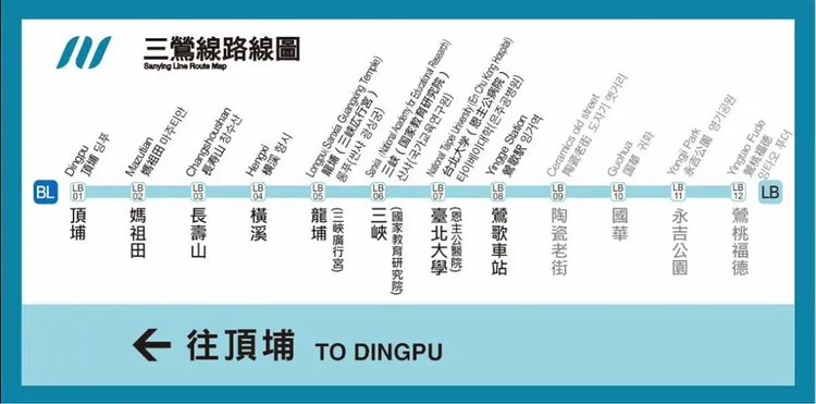 新北捷運三鶯線全線共有12站。新北捷運局官網