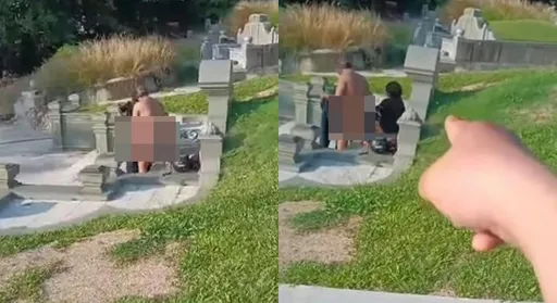 全裸男女「墓碑前激戰」遭活捉　目擊者怒吼：這是先人的地方！
