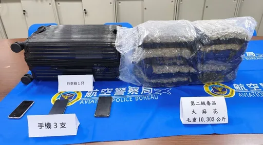 泰國轉香港再來台！　馬國男子行李箱藏10公斤大麻「分段運輸」還是栽了　
