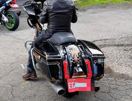 燃油車變電動車！重機男疑貼紙車號「L變成E」上路　新店警調監視器法辦