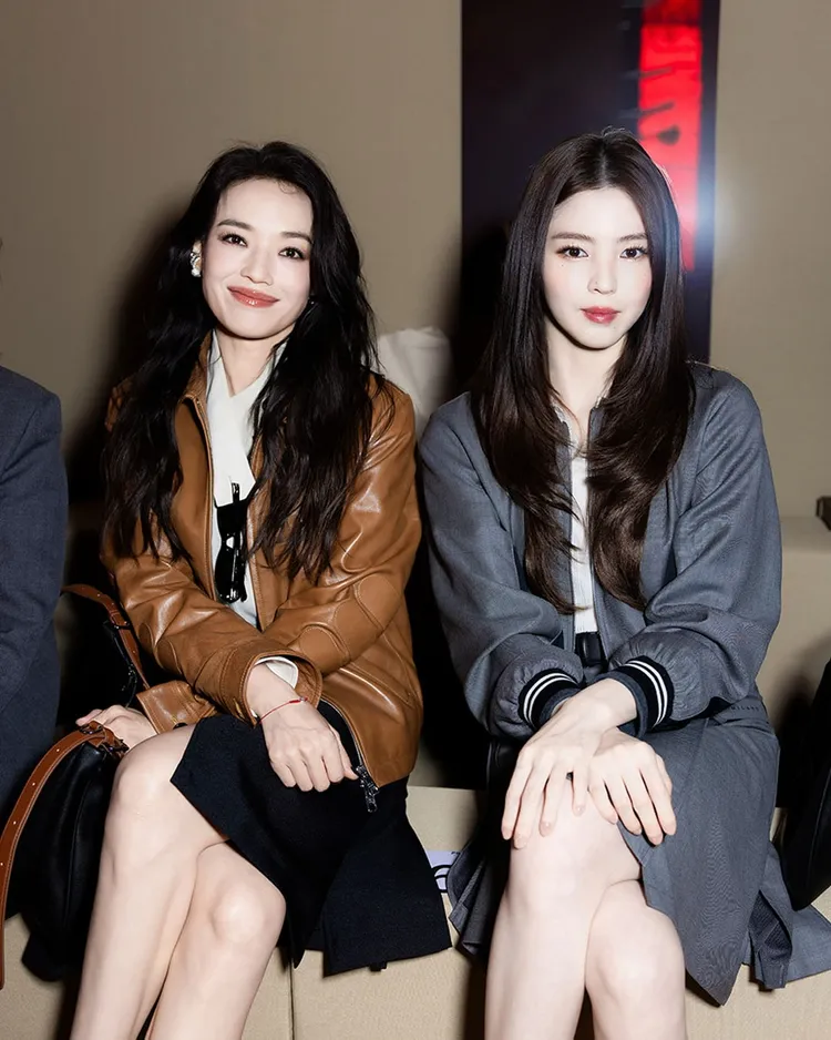 舒淇（左）在FILA MILANO秀場上同框韓韶禧（右）。翻攝fila_korea IG