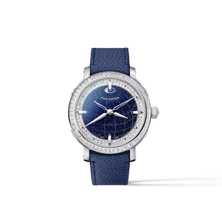 Louis Vuitton Escale Twin Zone，41毫米，鉑金及菱形，755萬元。品牌提供