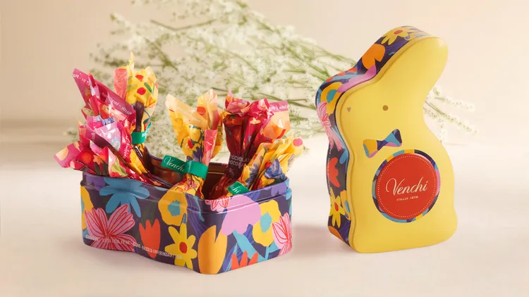 Venchi 2026年復活節系列綜合巧克力小兔造型鐵盒，560元。品牌提供