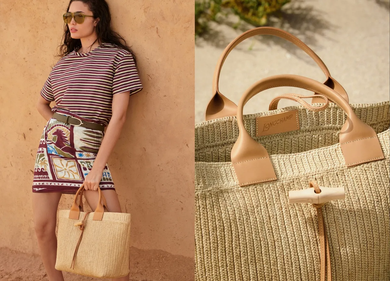 Le Roseau Raffia大型托特包由天然拉菲草一體鉤織而成，包身點綴木質雕刻的竹節釦。品牌提供